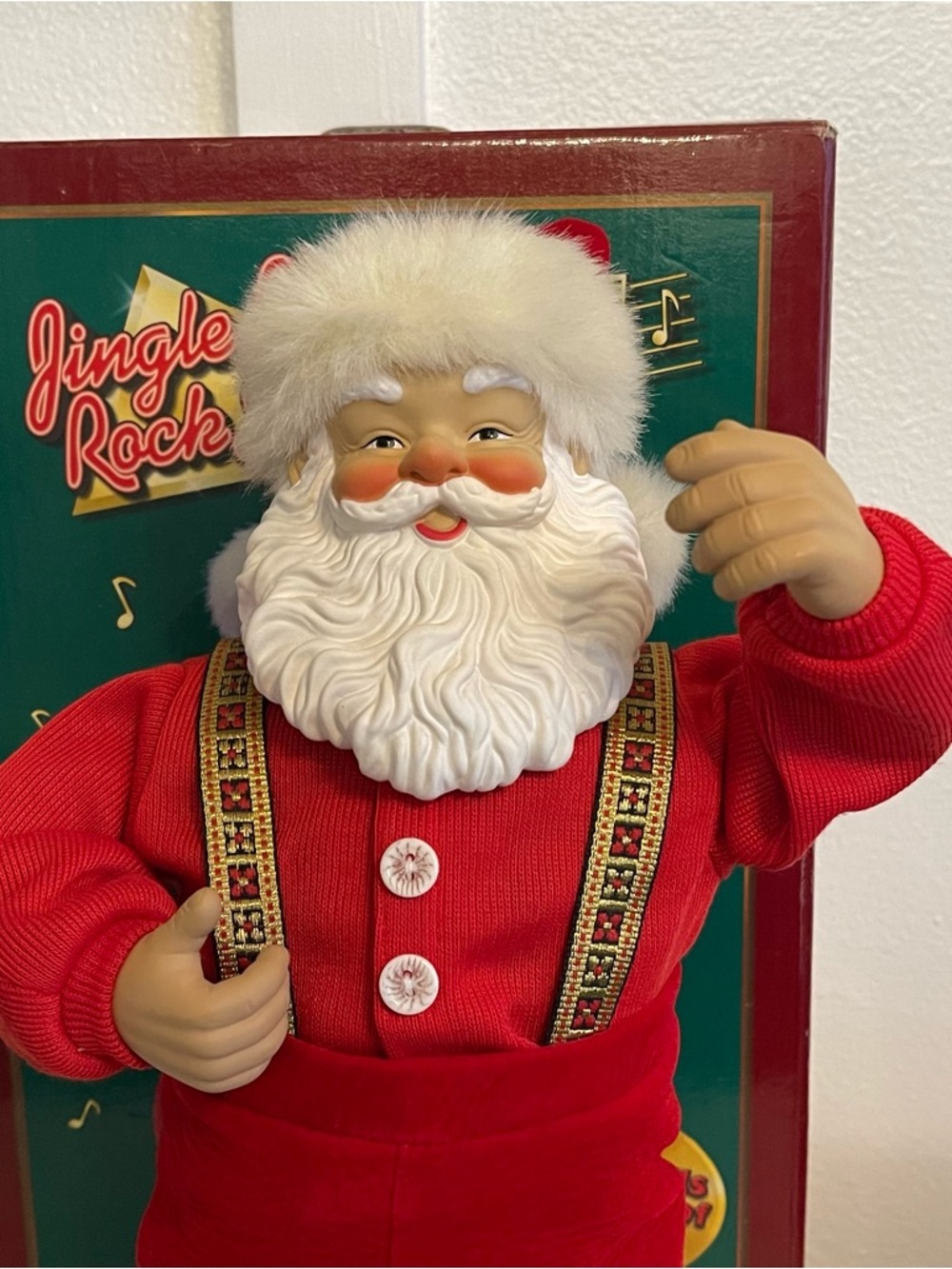 VTG Santa Claus Jingle Bell Rock 16" Singing Dancing 1998 Box Works 1st Edition - Picture 3 of 13